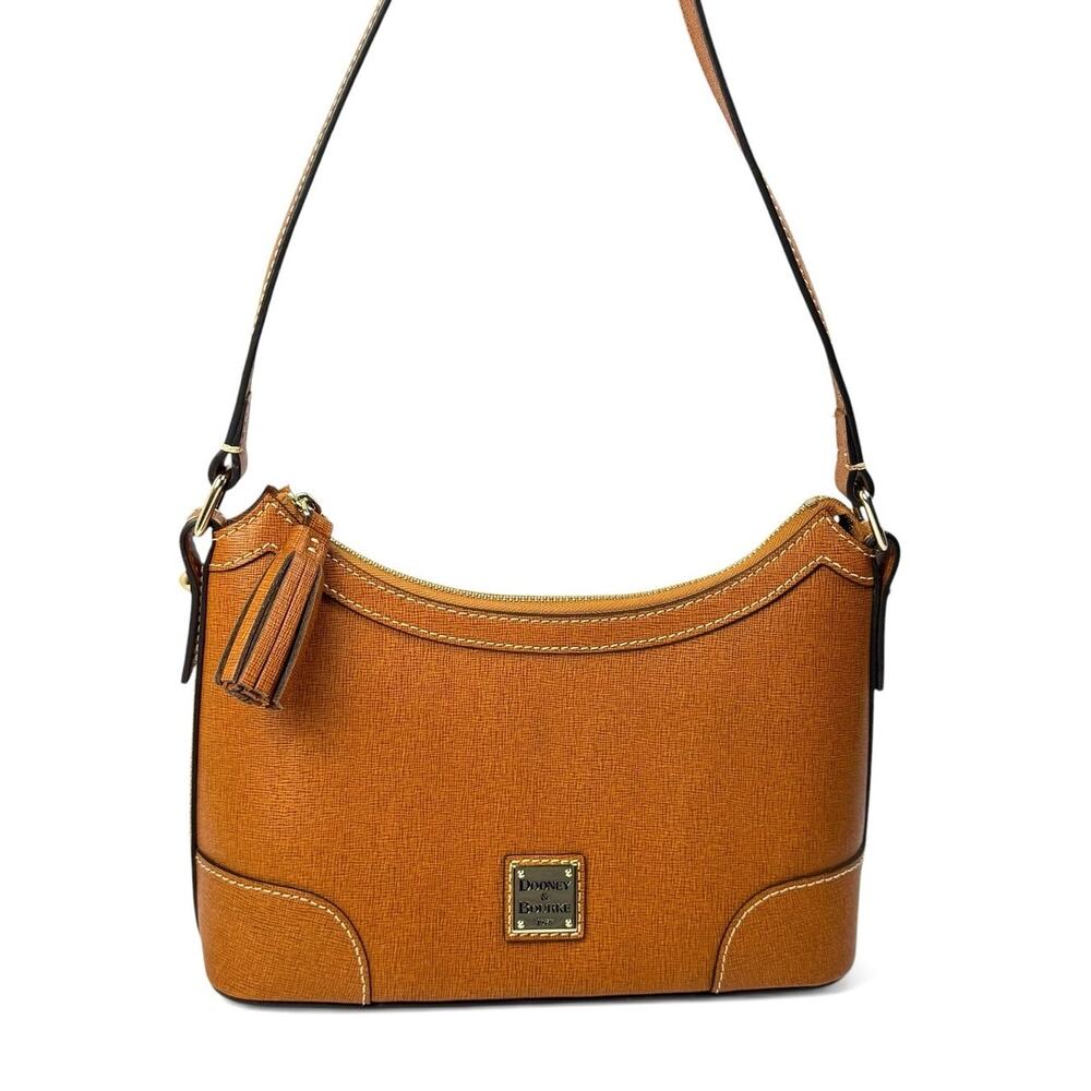 Dooney & Bourke Dixon Small Saffiano Leather Structured Hobo Shoulder Bag - Picture 3 of 13